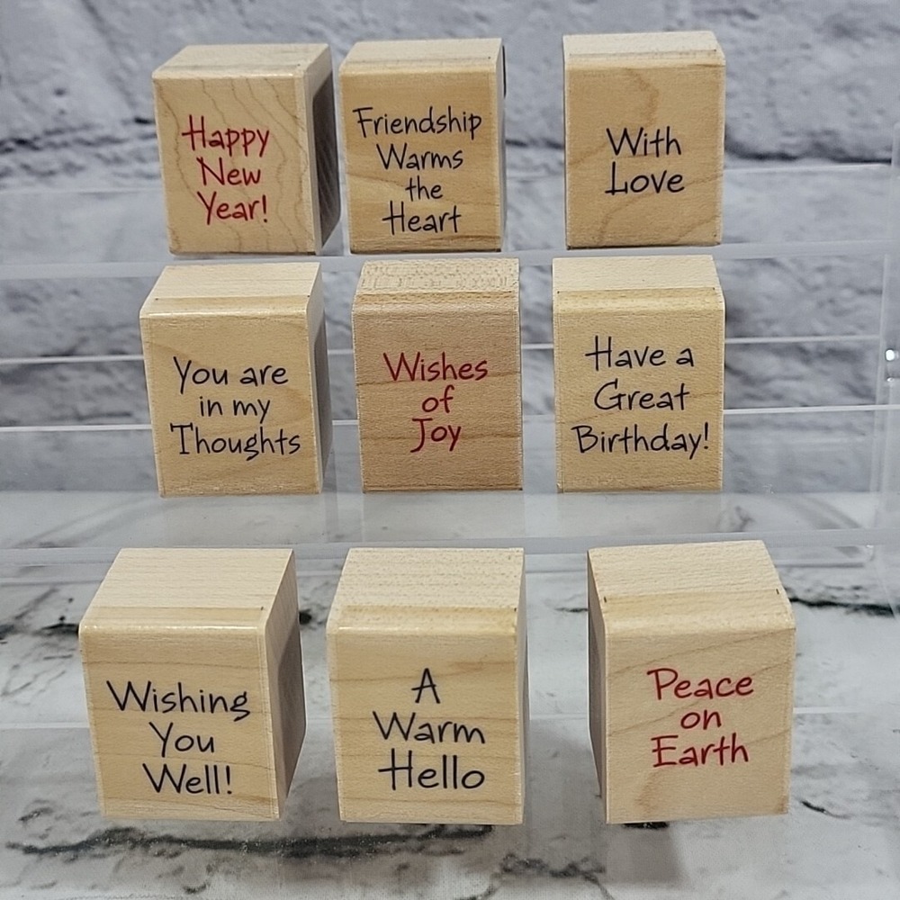 Hero Arts Rubber Stamp Lot Of 9 Phases Words Sayings Holiday Birthday 2001